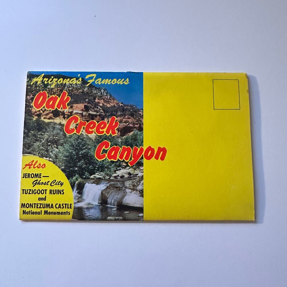 Arizona's Famous Oak Creek Canyon Vintage Souvenir Folder SP17-13